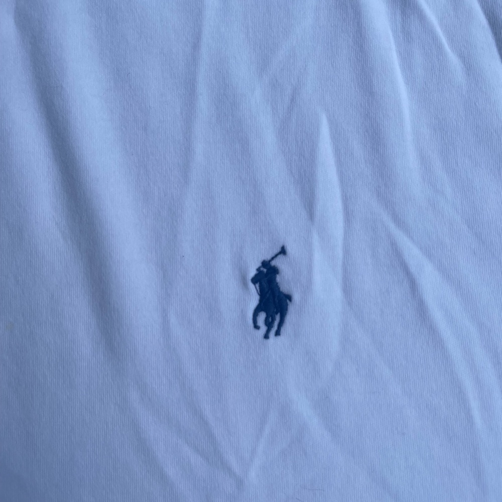 Ralph Lauren Polo Shirt Mens 4XB 4TG White Blue Pony Cotton Classic Fit - Picture 4 of 6